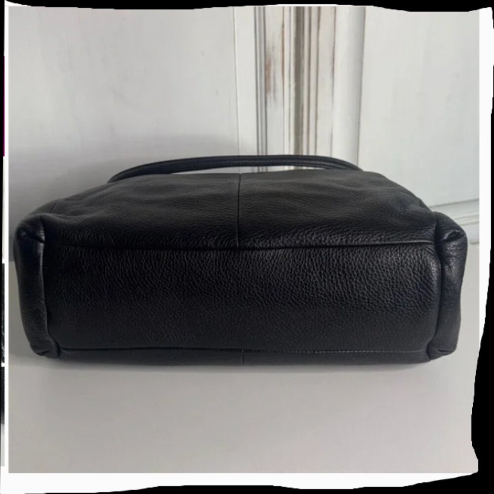 Coach Madison Phoebe Shoulder Bag Black Pebble Leather black Lined 3 Sections - Picture 4 of 8